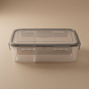 حافظة طعام بلاستيك بغطاء السيف غاليري، 1 لتر، 20x14x6 سم، مستطيل - رمادي product image