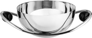 Al Saif Gallery Date tray with stainless steel lid, 13x13x6.8 cm, round - silver and black product image 2