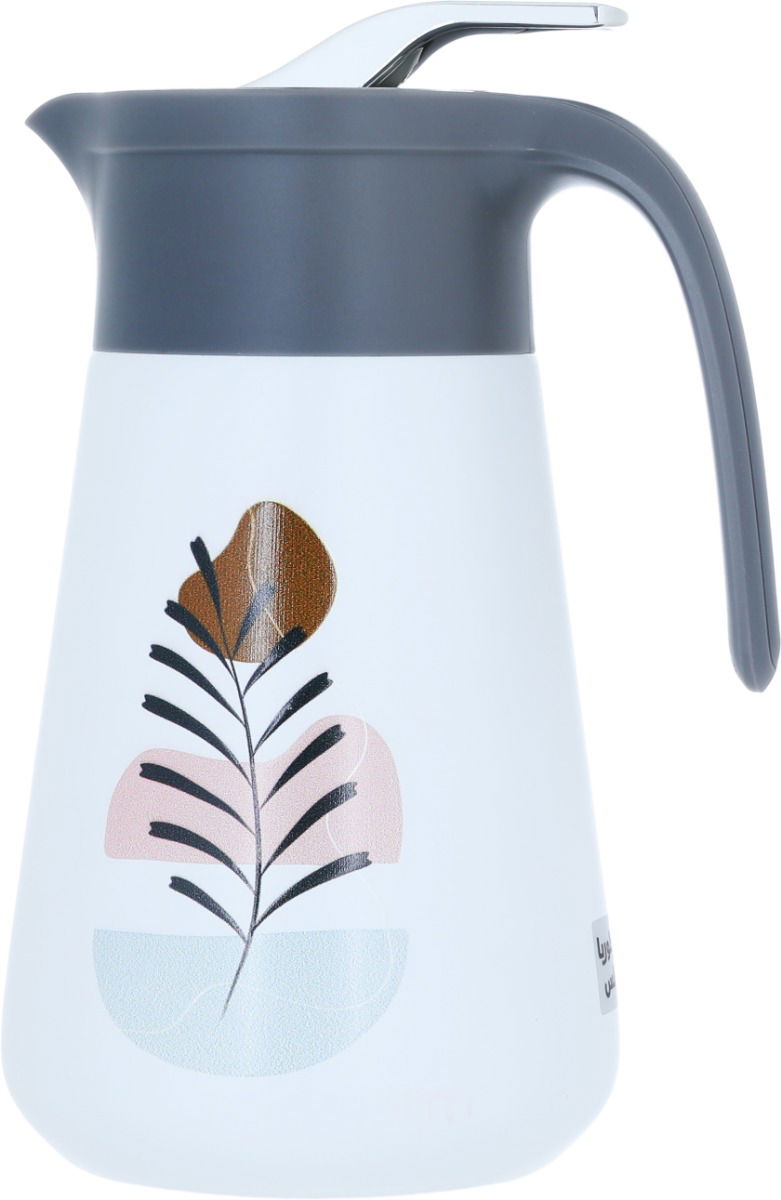 ترمس جلوريا زجاج جلوري، 1 لتر، هيكل خارجي بلاستيك - رمادي product image 1