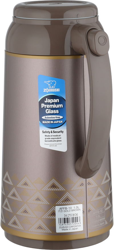 ترمس أبو فيل زوجرشي، 1 لتر، حافظة داخلية زجاج، مفتاح تأمين - بني ذهبي product image 2