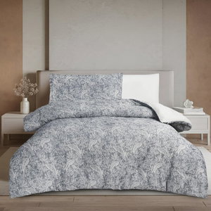 طقم لحاف ريفي مايكروفايبر، 240x260 سم، نفرين، 7 قطع - رصاصي ازرق product image 2