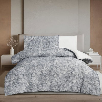 طقم لحاف ريفي مايكروفايبر، 240x260 سم، نفرين، 7 قطع - رصاصي ازرق product image 2