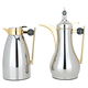 Alaa Al Saif Gallery Thermos Set, 1/1 liter, 2 pieces, thermal glass inner case, gray marble handle, pressure - silver product image 1