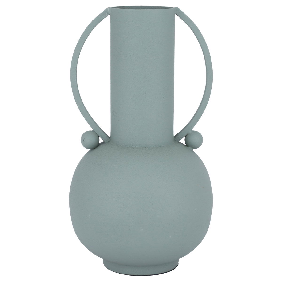 Al Saif Gallery painted iron vase, 13x7x28 cm, Indian - light green product image
