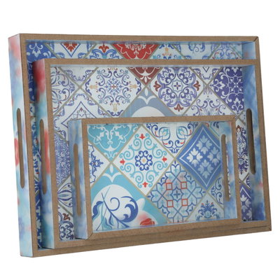 طقم طوفريات خشب السيف غاليري، 3 قطع ،مستطيل - ملون product image 1