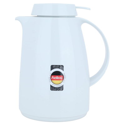 Helios thermos, 1 liter, thermal glass inner container, plastic outer shell - white product image 2