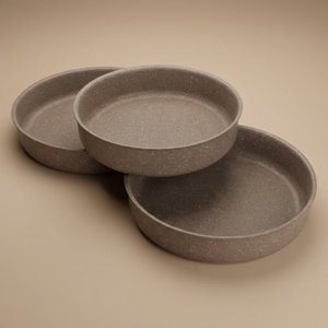 طقم صواني جرانيت السيف غاليري، 3 قطع، دائرية - بني product image