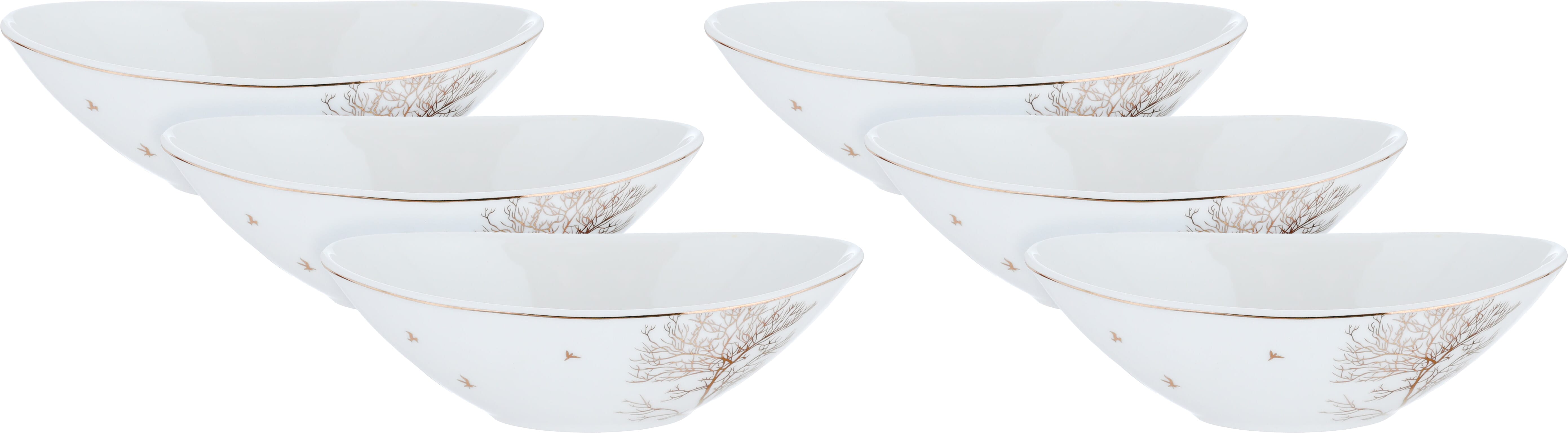 طقم صحون حلا بورسلان السيف غاليري، 6 قطع - ابيض product image