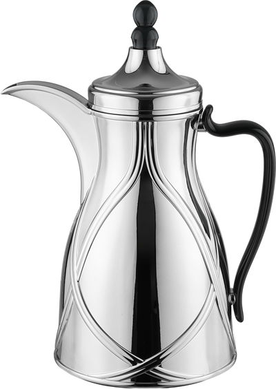 طقم ترامس طيف السيف غاليري، 0.7 / 1 لتر، 2 قطعة، خامة داخلية زجاج، يد أسود، غطاء ضغاط - فضي لامع product image 3