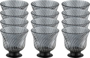 طقم فناجين قهوة عربي مع صحون زجاج امبير، 12 قطعة، 80 مل، قاعدة اسود - شفاف product image