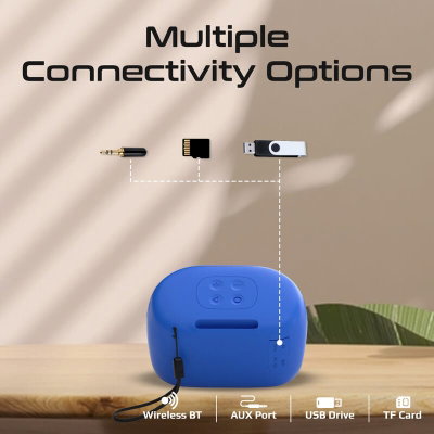 مكبر صوت بروميت، 5 واط، معيارمقاومة للماء IPX4، يدعم البلوتوث - ازرق product image 2