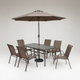 طاولة مظلية حديد ،90×150×75 سم، 4 كراسي - البيج product image 3