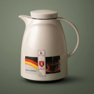 Rhinestone thermos, 1 liter, thermal glass inner container, plastic outer shell - beige product image