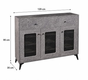 Modern MDF wooden buffet, 95×120×35 cm - Gray product image 2