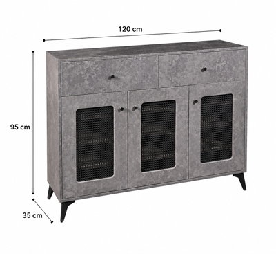 Modern MDF wooden buffet, 95×120×35 cm - Gray product image 2