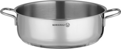 Korkmaz Perla Double Stainless Steel Saucepan, 28cm, Glass Lid - Silver product image 4