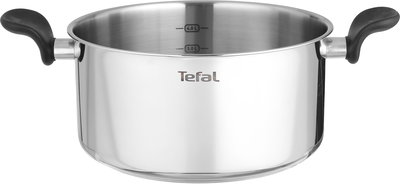 Primary Stainless Steel Tefal Glass Saucepan, 5.3 Liters, Black Handle, Glass Lid - Silver Silver product image 3