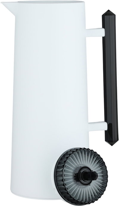 Glory Lean Thermos, 1 Liter, Glass Inner Container, Push Button, Black Handle - Black & White product image 5