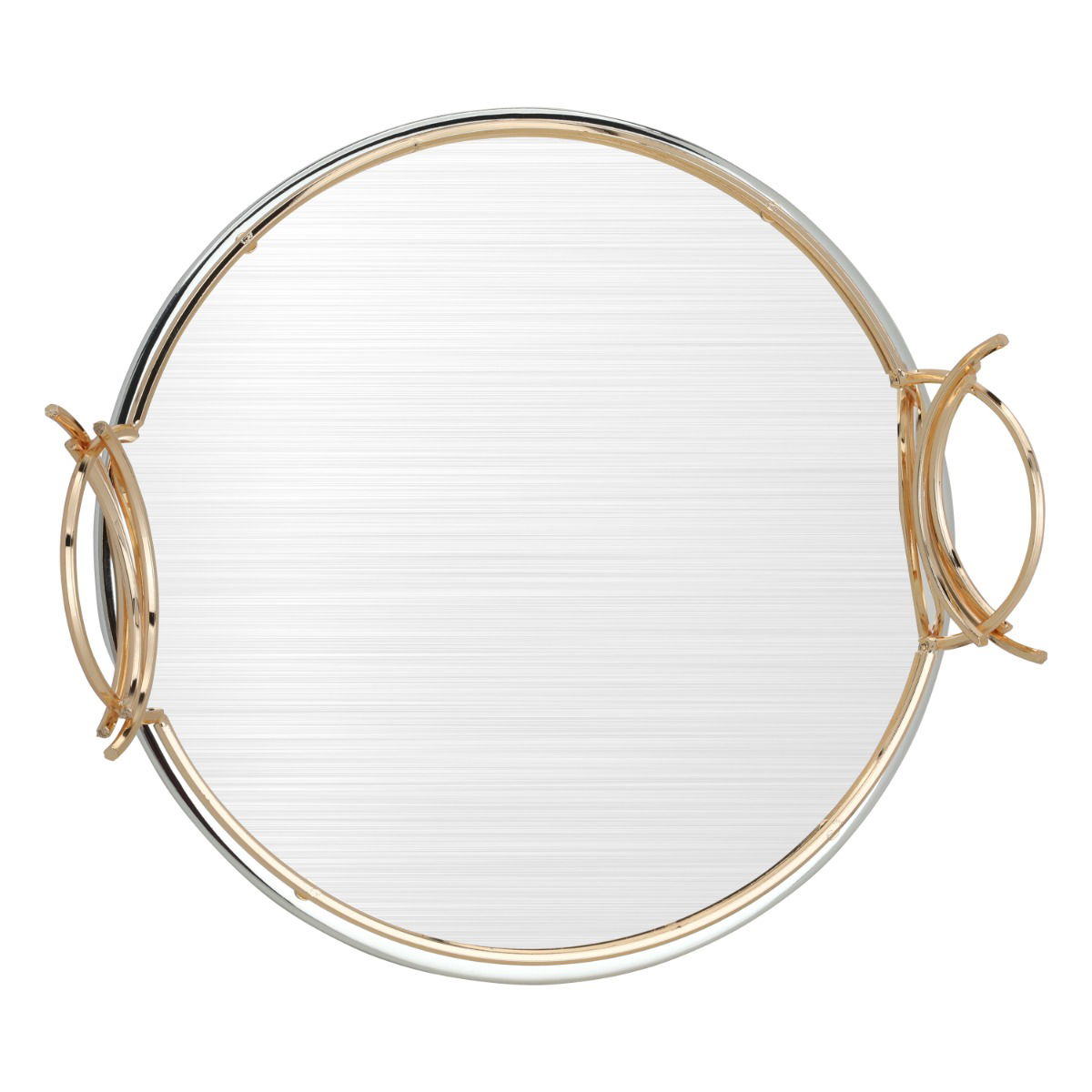 Tofariyah Steel Al Saif Gallery, 36x34x7.4 cm, medium, circular, with gold edges and silver handle product image