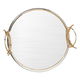 Tofariyah Steel Al Saif Gallery, 36x34x7.4 cm, medium, circular, with gold edges and silver handle product image 1