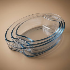 MIROLEX Glass Oven Tray Set, 3 Pieces - Clear product image
