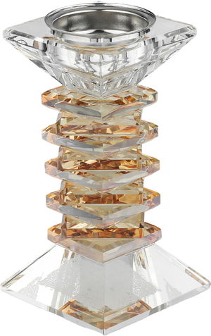 مبخرة زجاج السيف غاليري، قاعدة مربعة، 6.5x6.5x12 سم - شفاف عسلي product image 2