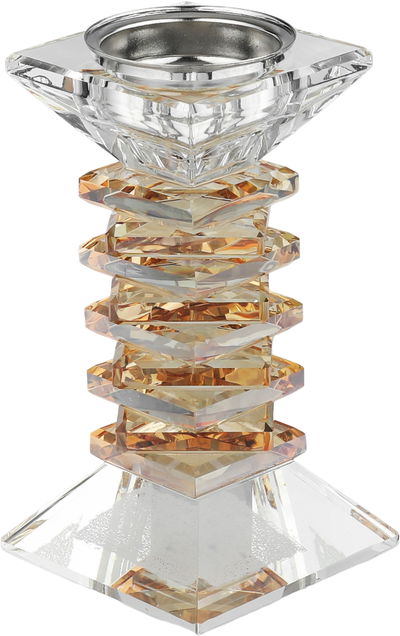 مبخرة زجاج السيف غاليري، قاعدة مربعة، 6.5x6.5x12 سم - شفاف عسلي product image 2