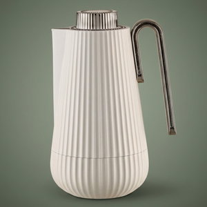 Glory Sumo Thermos, 0.7 Liter, Nickel Handle, Glass Interior, Push Button - Light Gray Glossy Black product image