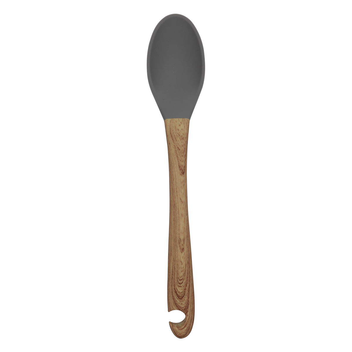 ملعقة غرف سيلكون السيف غاليري، بيضوي بيد خشب - رمادي product image