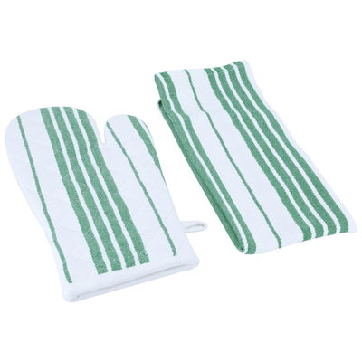 طقم (منشفة + مريله + قفاز+ حامل وعاء) قماش السيف غاليري، 4 قطع - أخضر product image 3