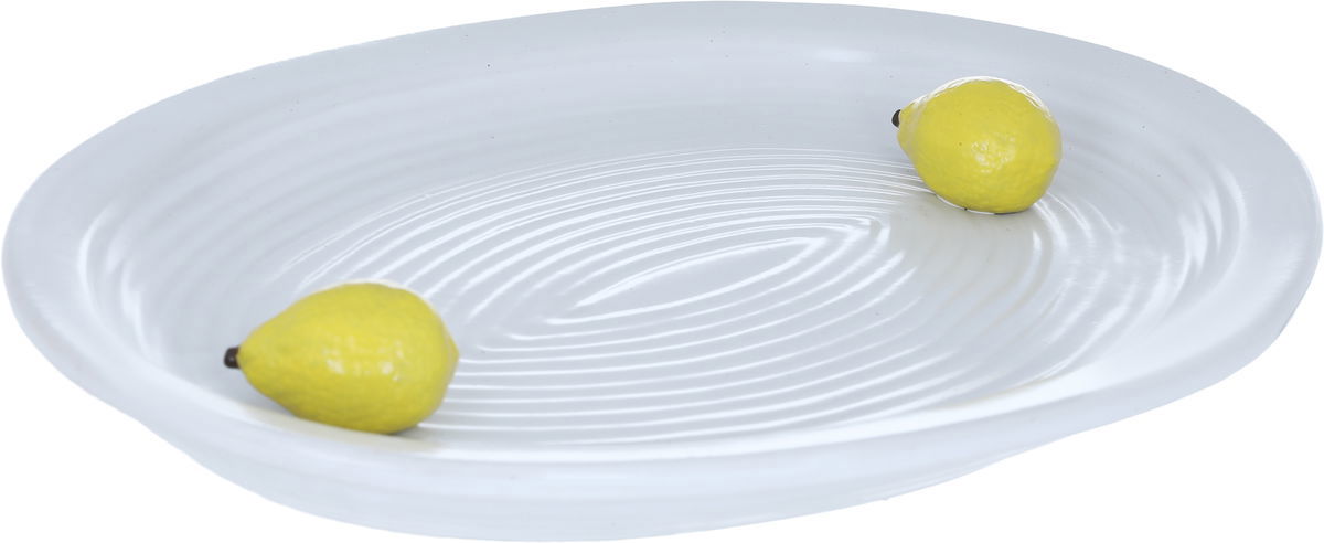 Al Saif Gallery porcelain dessert plate, 35.9 x 25.7 x 3.8 cm, oval - white product image 4