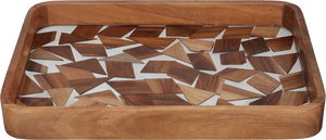 Al Saif Gallery Acrylic Serving Tray, 40x30x4.6 cm, Rectangular - Wood Brown product image