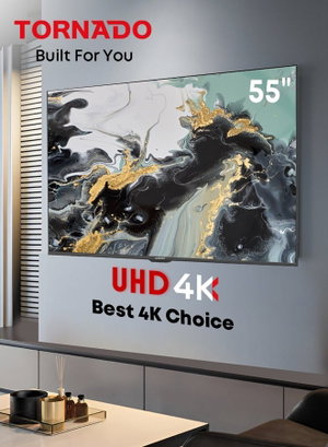 تلفزيون سمارت بدون اطار تورنيدو، 55 بوصة، 4K، UHD، نظام جوجل، 55UA3400G - اسود product image 2