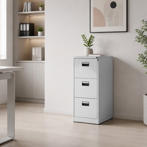 OW-024 Iron drawer organizer, 103×45×62 cm, 3 drawers, deep inside, pull-out design - Light Gray product image