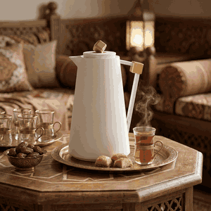 Everest Diamond Plastic Thermos, 1 Liter, Glass Inner Container, Push Button - White Gold product image 2