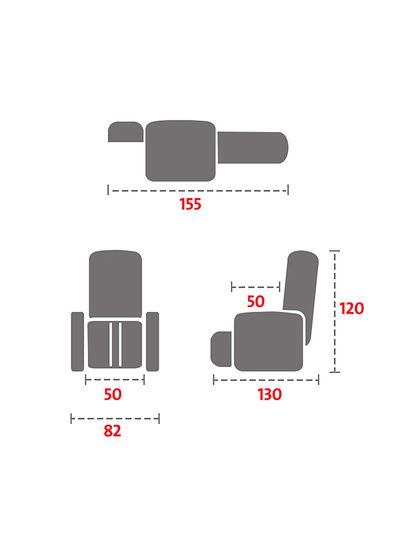 كرسي مساج أوتو سايبر ميموري فوم باك كومفورت، 82x130x120 سم - رمادي product image 2