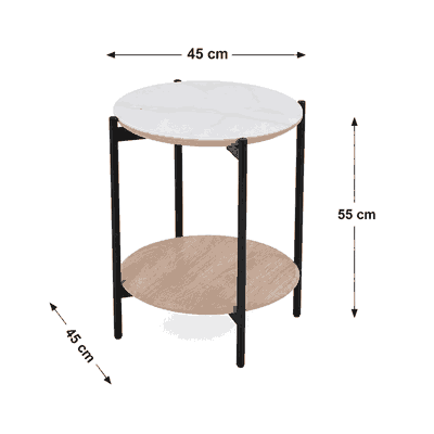 طقم طاولات خشب MDF و معدن، 5 قطع - اسود رمادي product image 3