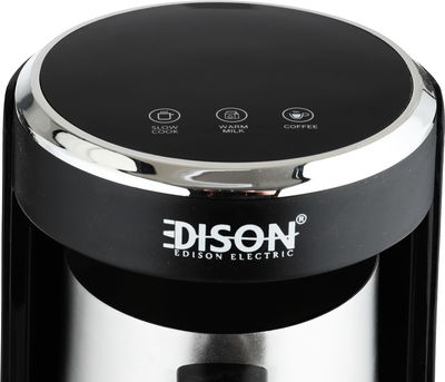 Edison CMD1006AE-CB Digital Turkish Coffee Maker, 400-480W, 0.3L, 300ml, Touch Control, LED Display for Time and Temperature, Measurement Spoon - Black/Silver product image 2