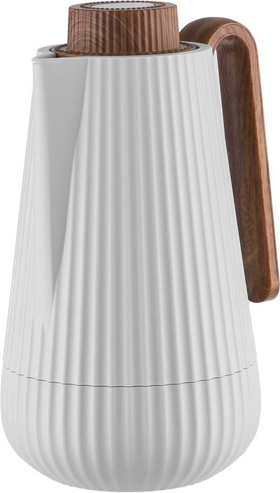 ترمس سمو جلوري، 0.7 لتر، يد خشبي، الخامة الداخلية زجاج، ضغاط - رمادي فاتح خشبي product image 3