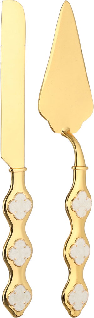 طقم ملاعق خدمة كيك استيل دانيا، 2 قطعة - ذهبي فضي product image