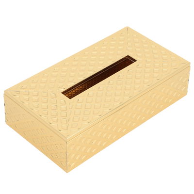 علبة مناديل خشب وهج الماسة، 23.5×12.5×6 سم - ذهبي product image 1