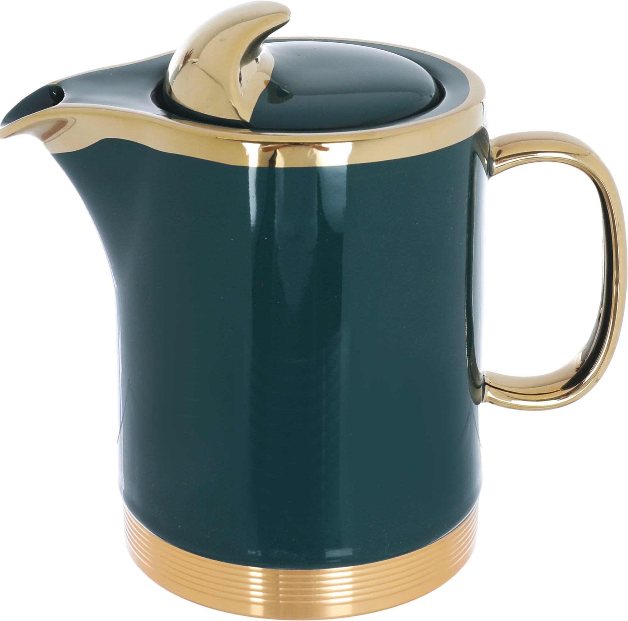 Al Saif Gallery Empire Porcelain Tea Serving Set, 250 ml/1 liter, Jug, 4 Cups, Tofaria - Golden Green product image 2