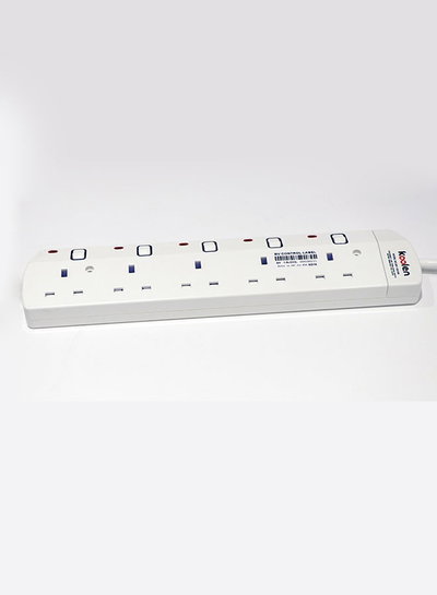 وصلة كهربائية كولن، 3250 واط، 5 مخارج، 5 متر، 301100006 - ابيض product image 2