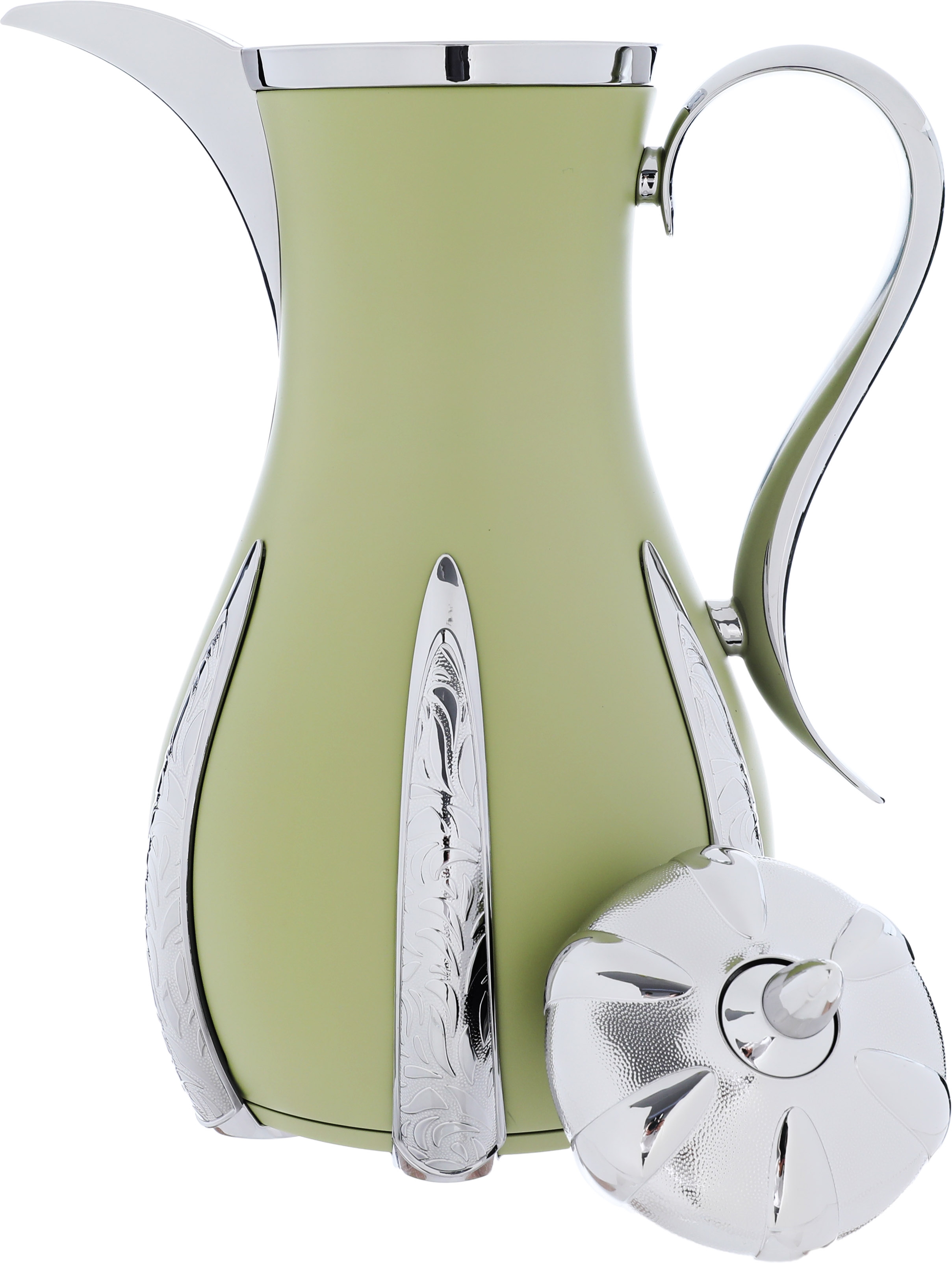 Al Saif Gallery Sana thermos set, 1 liter, thermal glass inner container, steel outer shell - light green product image 9