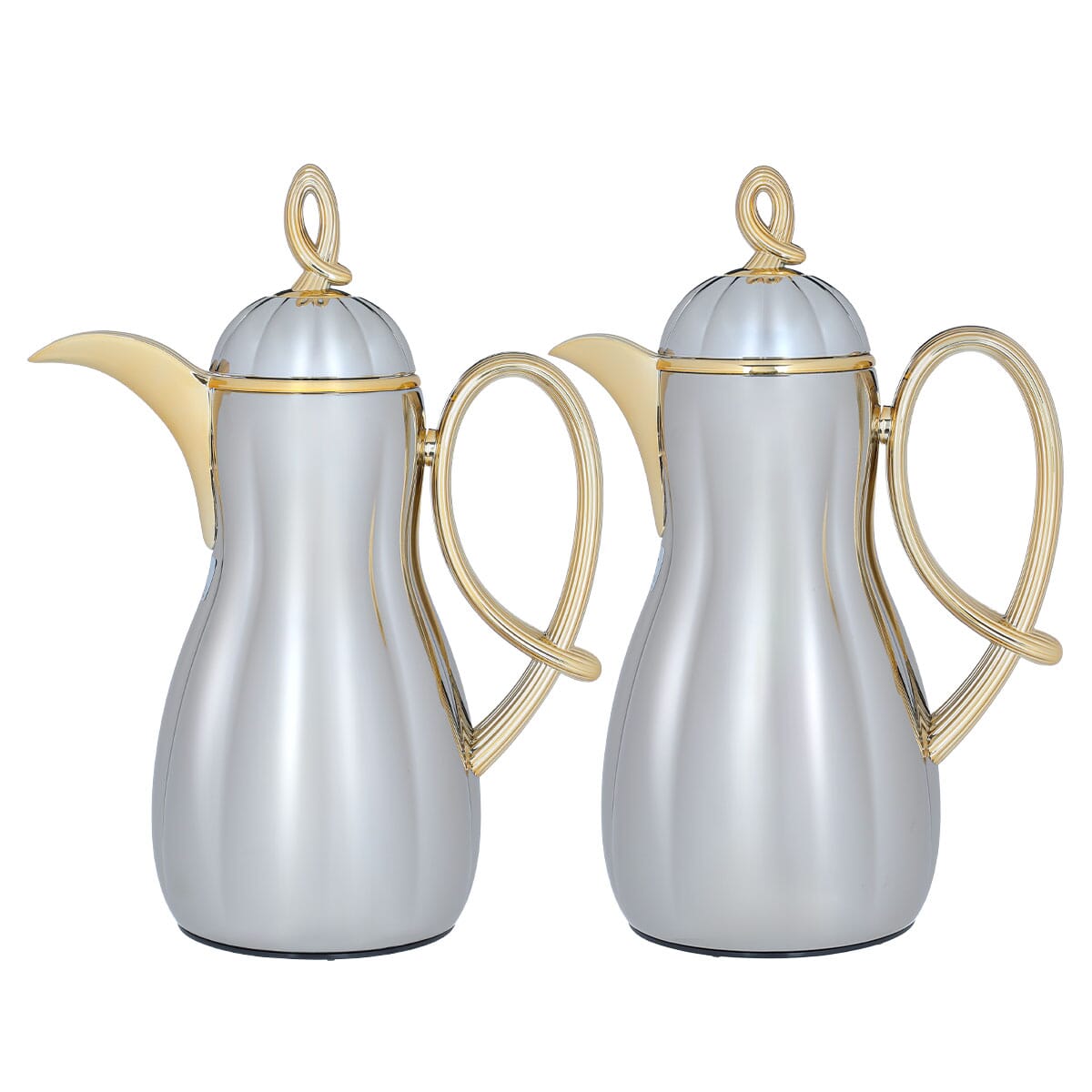 Arwa Al Saif Gallery thermos set, 1 + 1 liter, two pieces, thermal glass inner shell, plastic outer shell - silver product image