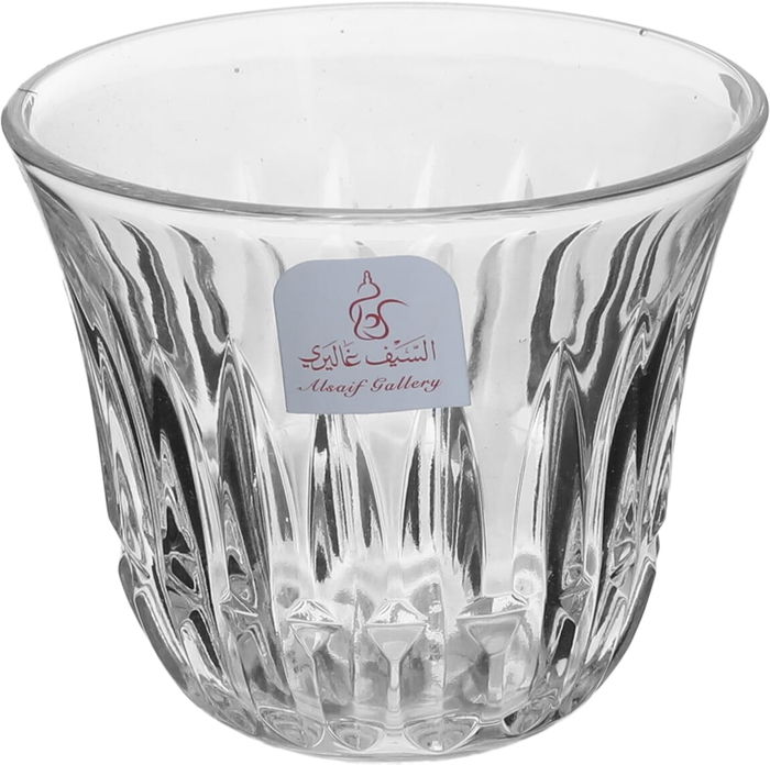 طقم تقديم بيالات فناجين مع الصحن كريستال السيف غاليري، 18 قطعة - شفاف product image 2