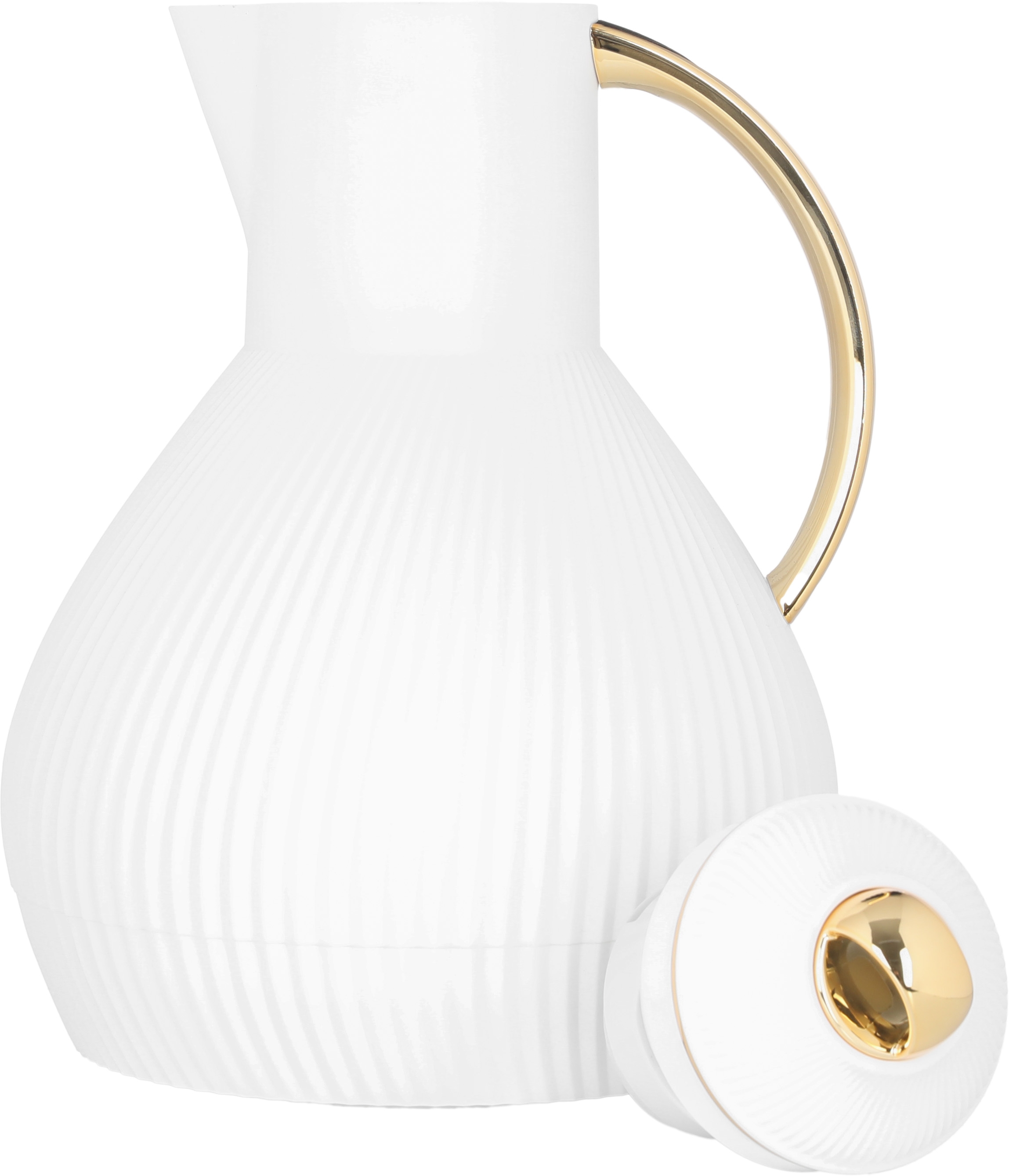 Al Saif Gallery Alia thermos, 1 liter, golden handle, thermal glass inner container, plastic outer shell - white product image 4