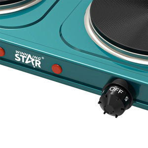 موقد سطح كهربائي ويننج ستار، 2 عين، 1000 واط، 5 مستويات، مؤقت، ST-9638 - تركواز product image 2