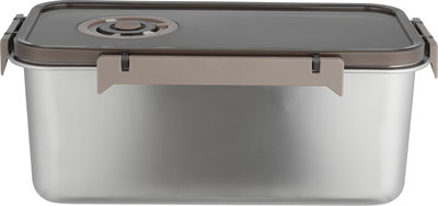 طقم علب تخزين ستانلس استيل، 3 قطع، غطاء بلاستيك، قفل - فضي بني product image 3