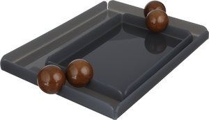 طقم تمريات اكريلك السيف غاليري، قطعتين، يد كورة، مستطيل - رمادي غامق خشبي product image